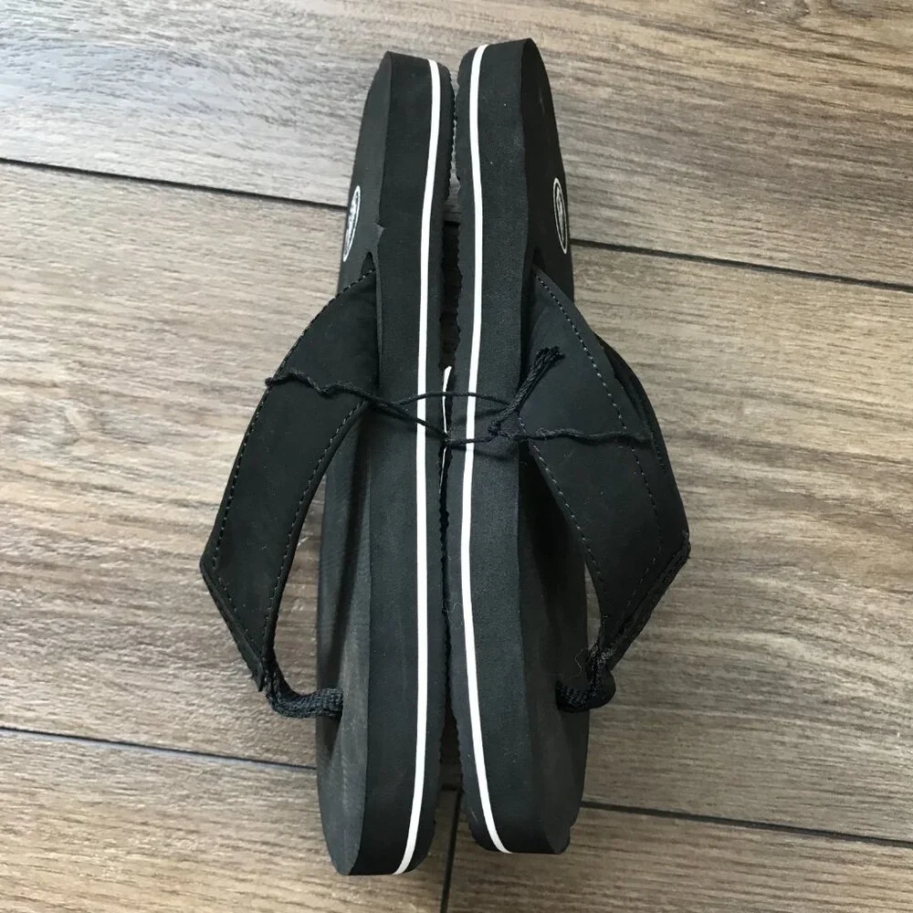 Volcom Victor Flip Flops Unisex Big Kids Size‎ 3 Black Foam Summer, Beach NEW